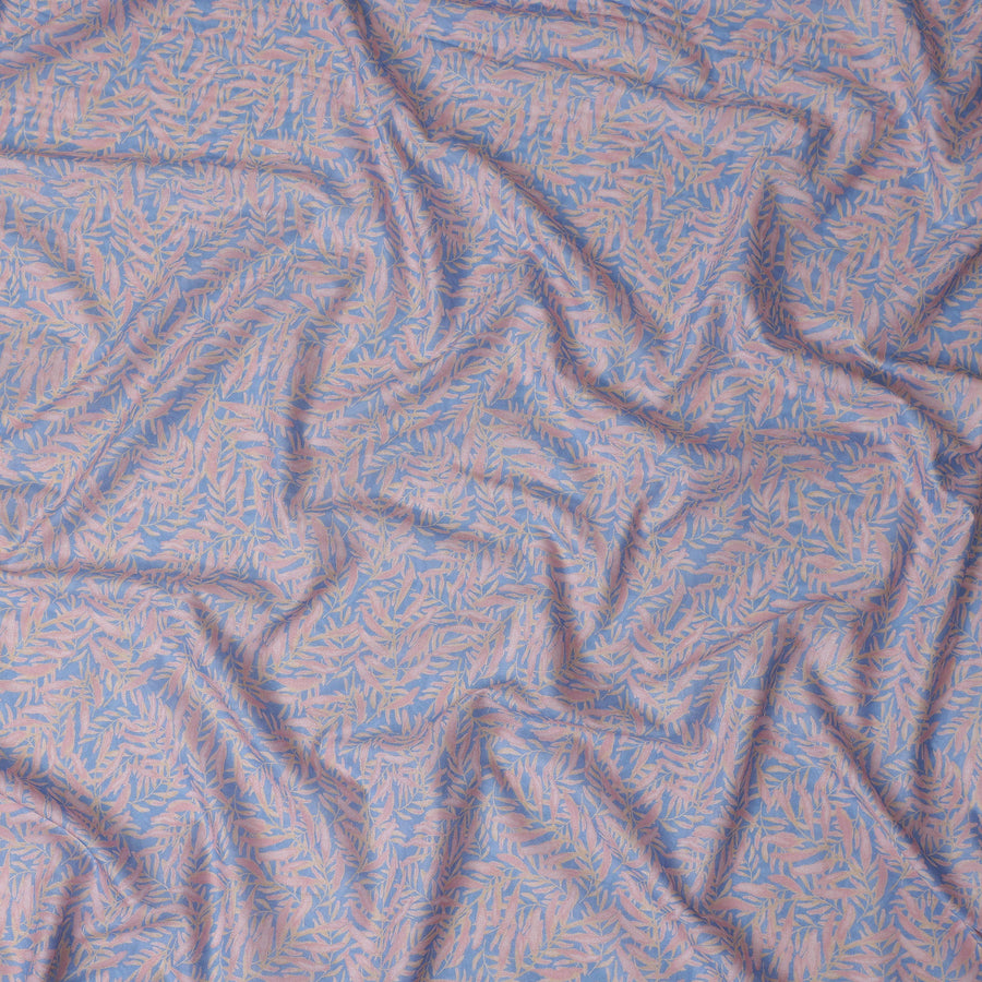 Cornflower Blue Leaf Lawn Fabric 110cm