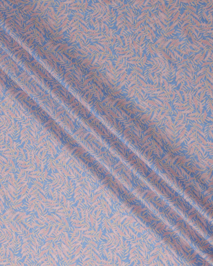 Cornflower Blue Leaf Lawn Fabric 110cm