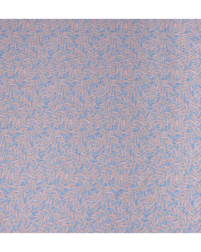 Cornflower Blue Leaf Lawn Fabric 110cm