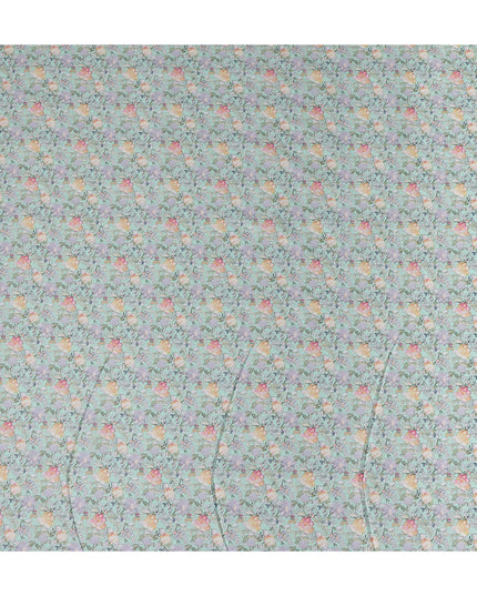 Mint Green Floral Lawn Fabric 110cm