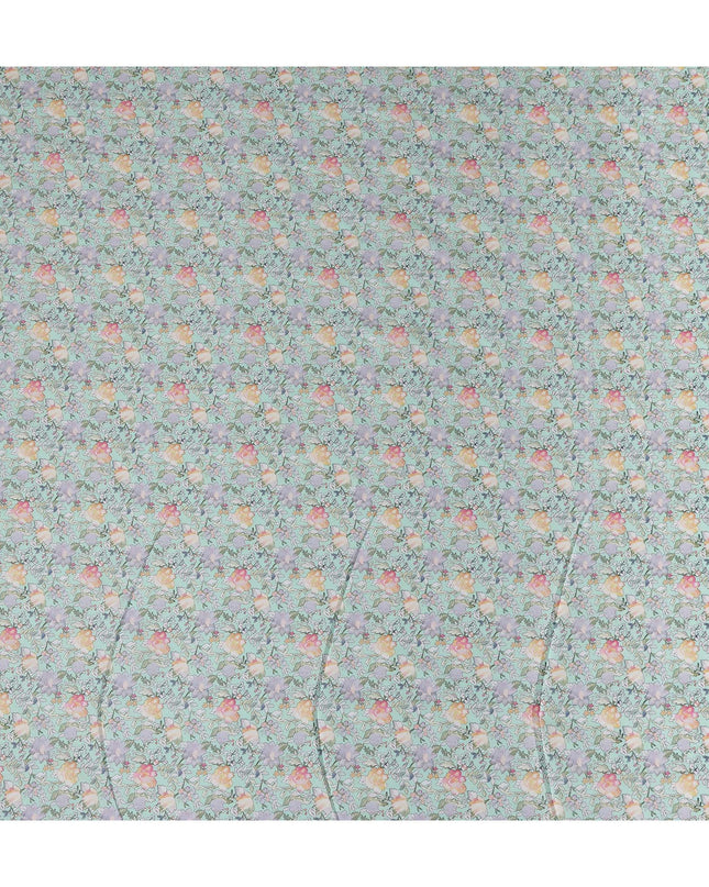 Mint Green Floral Lawn Fabric 110cm