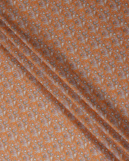 Marigold Orange Floral Lawn Fabric 110cm