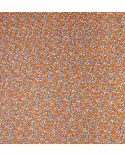 Marigold Orange Floral Lawn Fabric 110cm