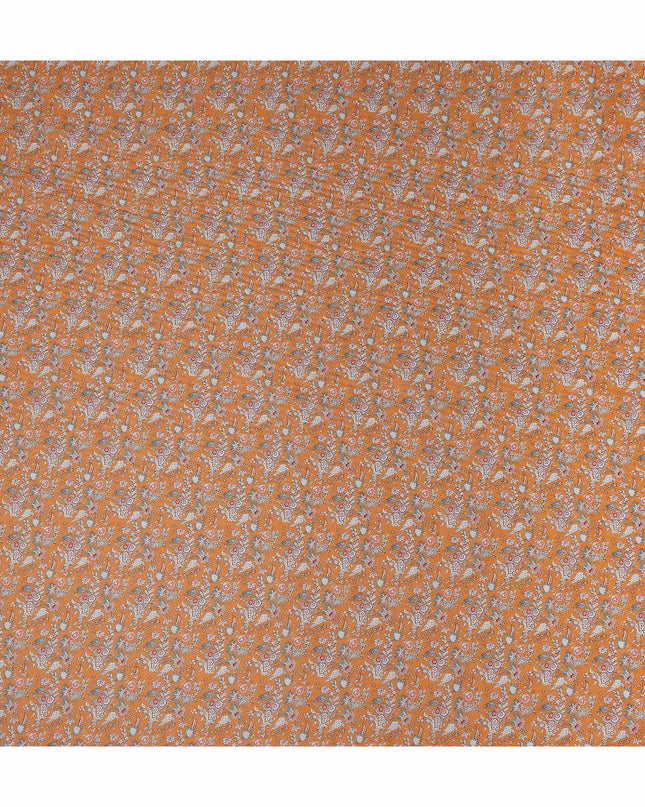 Marigold Orange Floral Lawn Fabric 110cm