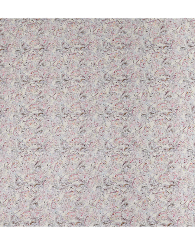 Cream Beige Paisley Lawn Fabric 110cm