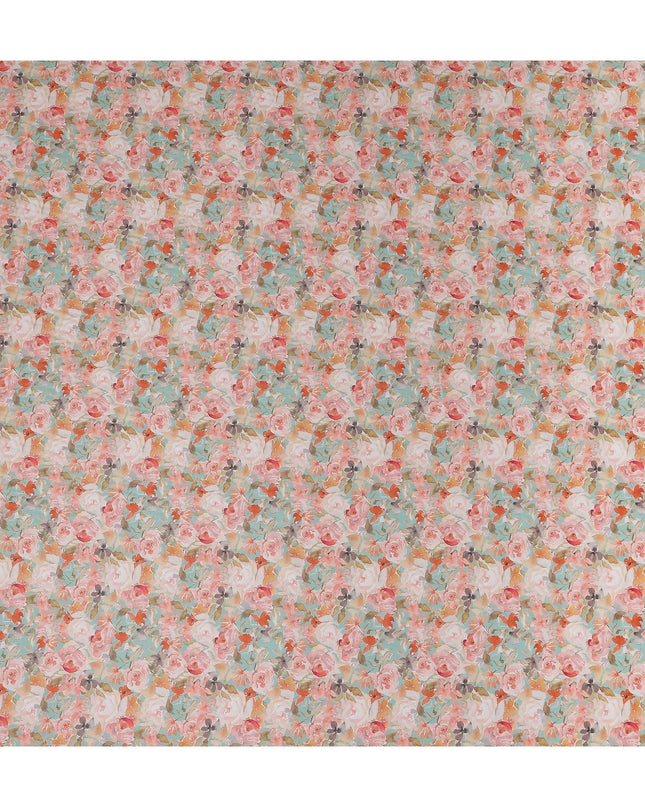 Mint Green Floral Lawn Fabric 110cm