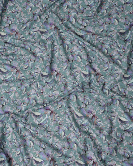 Sage Green Leaf Lawn Fabric 110cm