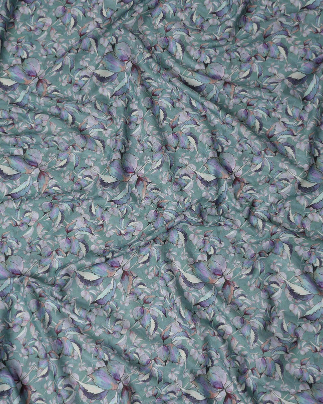 Sage Green Leaf Lawn Fabric 110cm