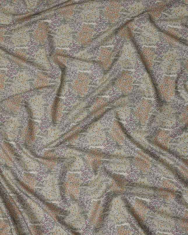 Sage Green Bouquet Lawn Fabric 110cm