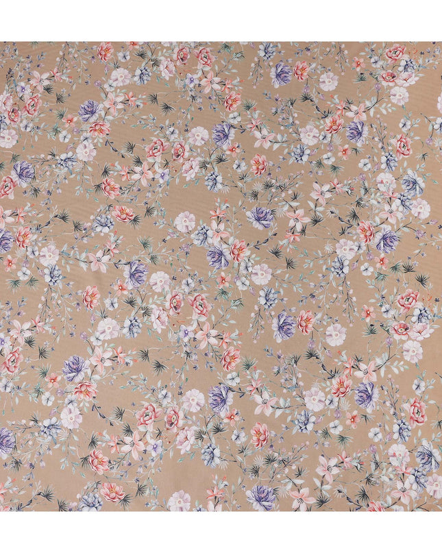 Warm Beige Floral Lawn Fabric 110cm