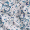 Teal Blue Floral Lawn Fabric 110cm
