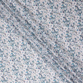 Teal Blue Floral Lawn Fabric 110cm