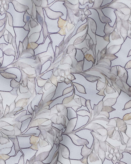 Silver Grey Tonal Self Lawn Fabric 110cm