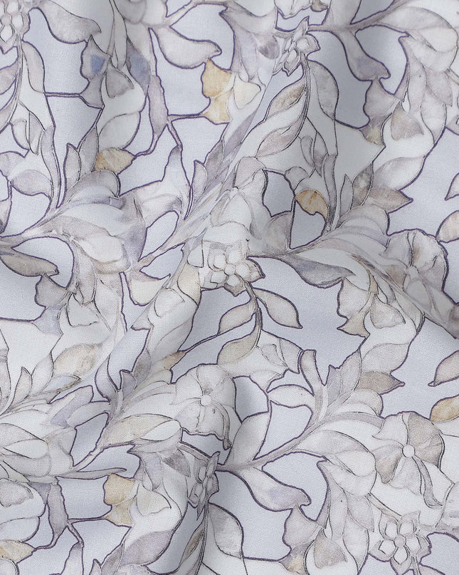 Silver Grey Tonal Self Lawn Fabric 110cm