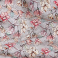 Dove Grey Floral Lawn Fabric 110cm