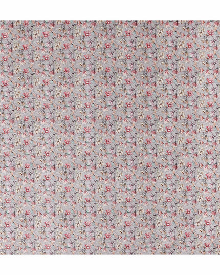 Dove Grey Floral Lawn Fabric 110cm