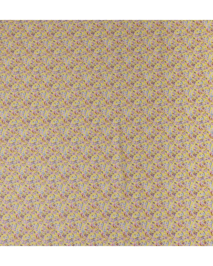 Golden Yellow Floral Lawn Fabric 110cm