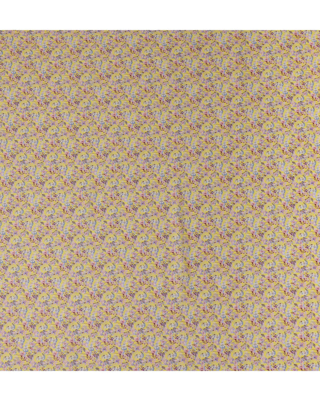 Golden Yellow Floral Lawn Fabric 110cm