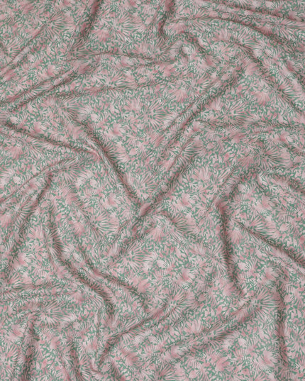 Dusty Rose Leaf Lawn Fabric 110cm