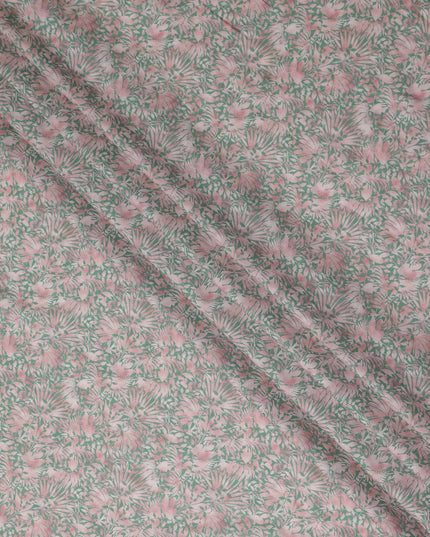 Dusty Rose Leaf Lawn Fabric 110cm