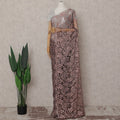 Dusty Rose Floral French Chantilly Lace Saree