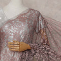 Dusty Rose Floral French Chantilly Lace Saree