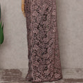 Dusty Rose Floral French Chantilly Lace Saree