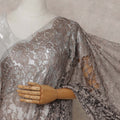 Bronze Pewter Floral French Chantilly Lace Saree