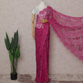 Rani Fuchsia Floral French Chantilly Lace Saree