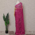 Rani Fuchsia Floral French Chantilly Lace Saree