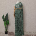 Bottle Green Floral French Chantilly Lace Saree