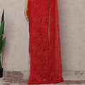 Scarlet Red French Chantilly Lace Saree 5.5m