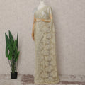 Ivory Gold French Chantilly Lace Saree 5.5m