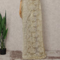 Ivory Gold French Chantilly Lace Saree 5.5m