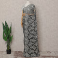 Charcoal Grey French Chantilly Lace Saree 5.5m