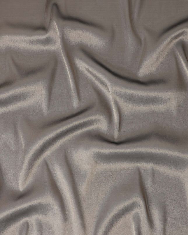 Stone Taupe Plain Silk Lame Fabric 110cm