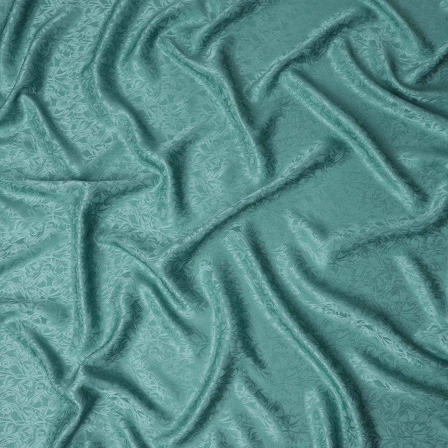 Teal Green Silk Crepe Fabric | Korean Pure Silk