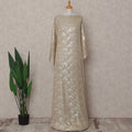 Champagne Gold Geometric Pure Silk Chiffon Fabric 140cm