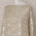 Champagne Gold Geometric Pure Silk Chiffon Fabric 140cm