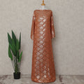 Copper Rust Orange Geometric Pure Silk Chiffon Fabric 140cm