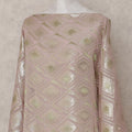 Blush Pink Geometric Pure Silk Chiffon Fabric 140cm