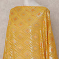 Golden Yellow Geometric Pure Silk Chiffon Fabric 140cm