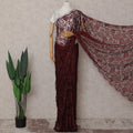Wine Red Chantilly Lace Saree | Regal Fabrics