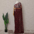 Wine Red Chantilly Lace Saree | Regal Fabrics