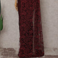Wine Red Chantilly Lace Saree | Regal Fabrics