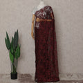 Burgundy French Chantilly Lace Saree