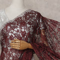 Burgundy French Chantilly Lace Saree