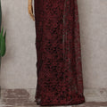 Burgundy French Chantilly Lace Saree