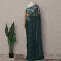Bottle Green French Chantilly Lace Saree