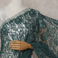 Bottle Green French Chantilly Lace Saree